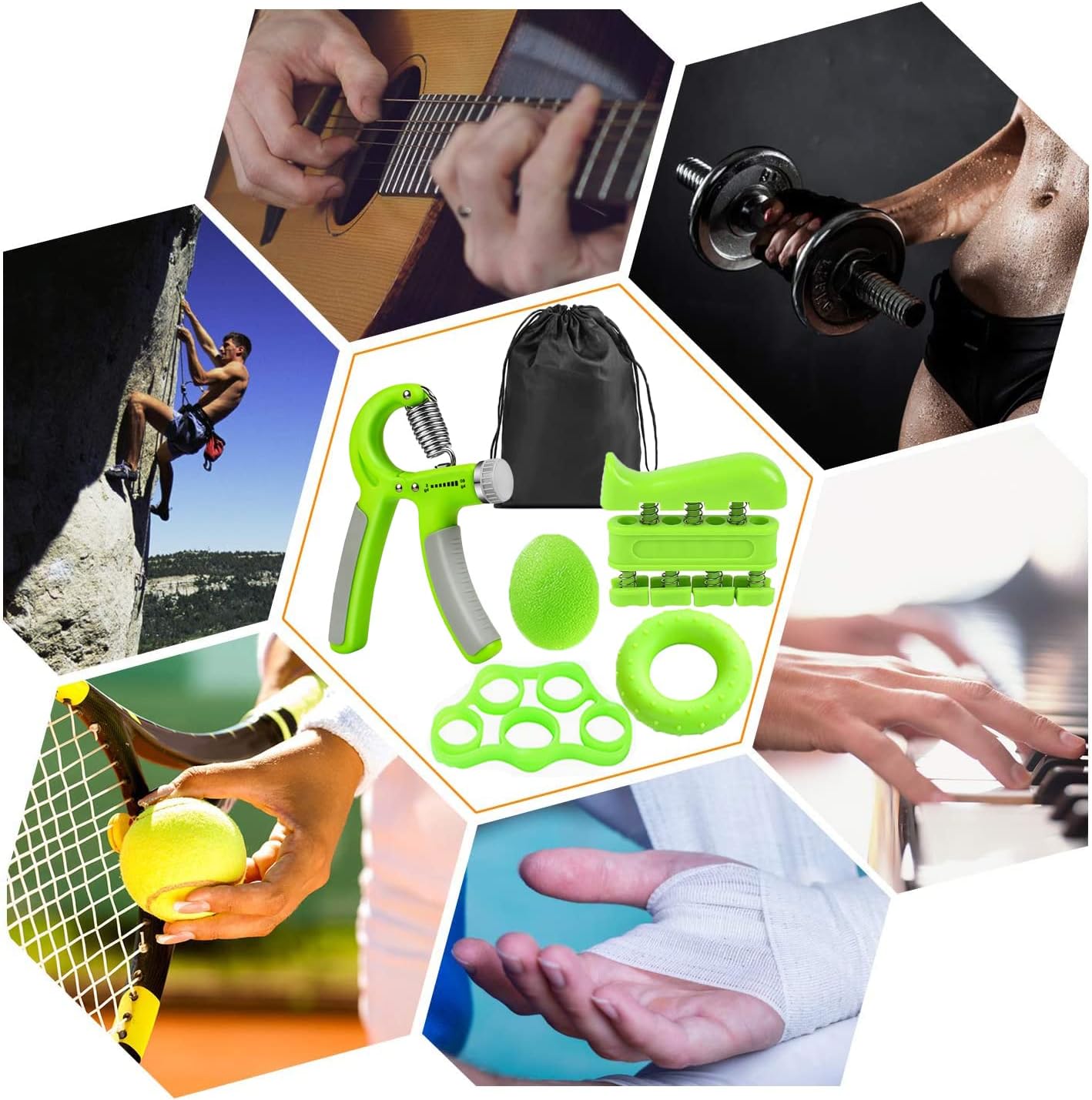Kit Hand Grip Ejercitadores Mano Muñeca