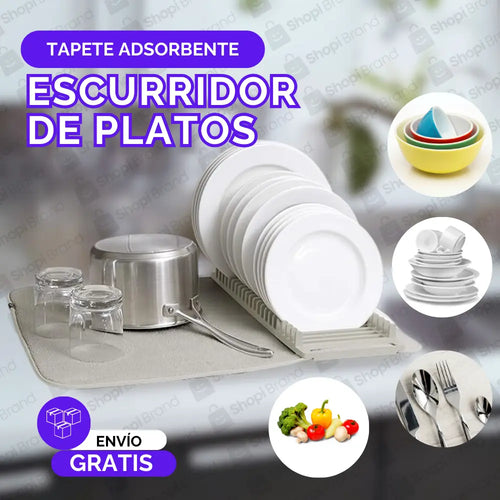 Escurridor DryLux® Organizador de Platos Absorbente