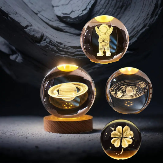 Esfera de Sueños™ | Lámparas nocturnas con base de madera
